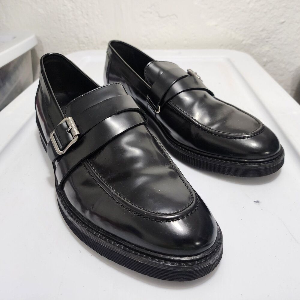 Geox Patrick Cox glossy black leather monk-strap Hybrid Dress loafers US13 EU46